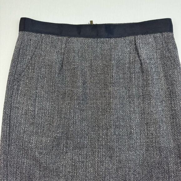 BCBG wool straight Skirt size 10 Metallic band - Picture 7 of 13